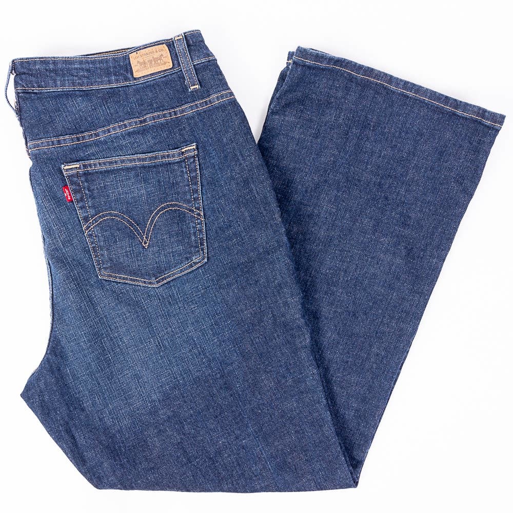 Levis 580 Boot Cut Womens Jeans Dark Wash Size 20M